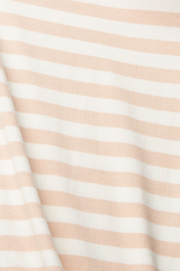 Ribbed T-shirt with stripes, NUDE, detail image number 4