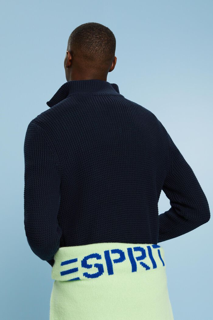 Cable Knit Half-Zip Sweater, NAVY, detail image number 2