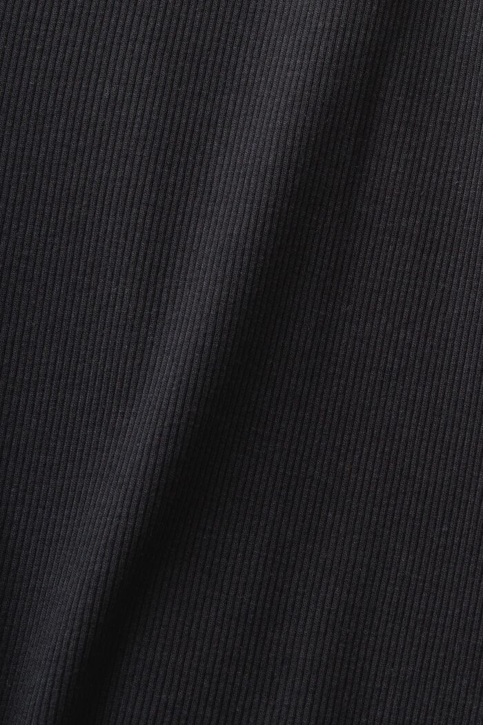 Lace Rib-Knit Jersey Top, BLACK, detail image number 5