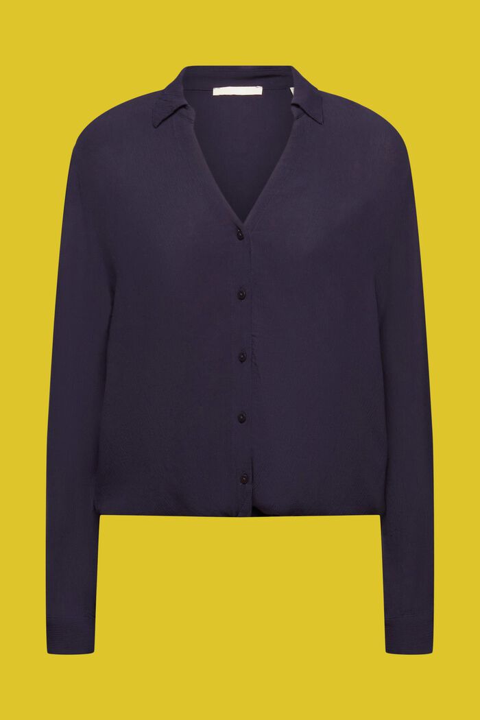 Crinkled blouse with knot detail, NAVY, detail image number 6