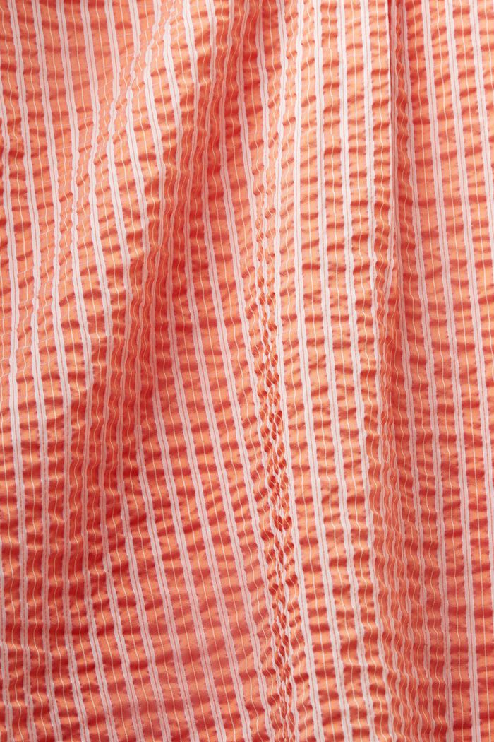 Crinkled Striped Shirt Blouse, BRIGHT ORANGE, detail image number 6