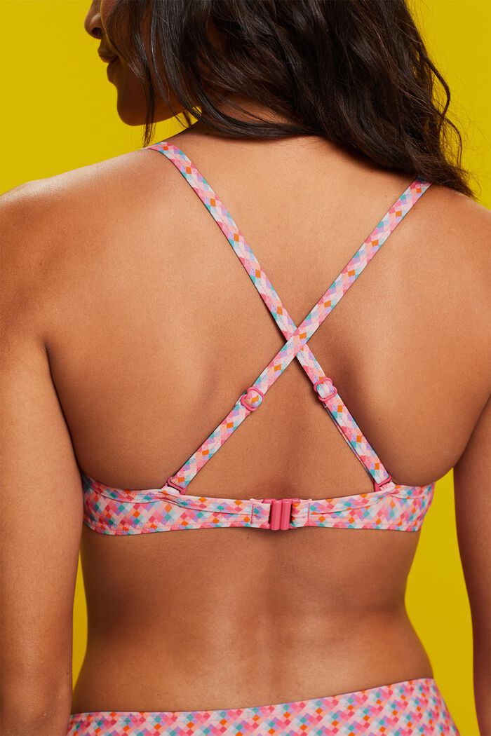 Recycled: padded and wired bikini top, PINK FUCHSIA, detail image number 3