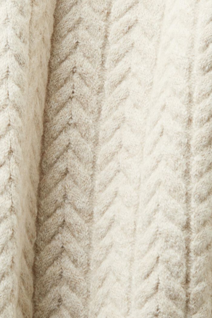 Melange Cable Knit Crewneck Sweater, OFF WHITE, detail image number 5
