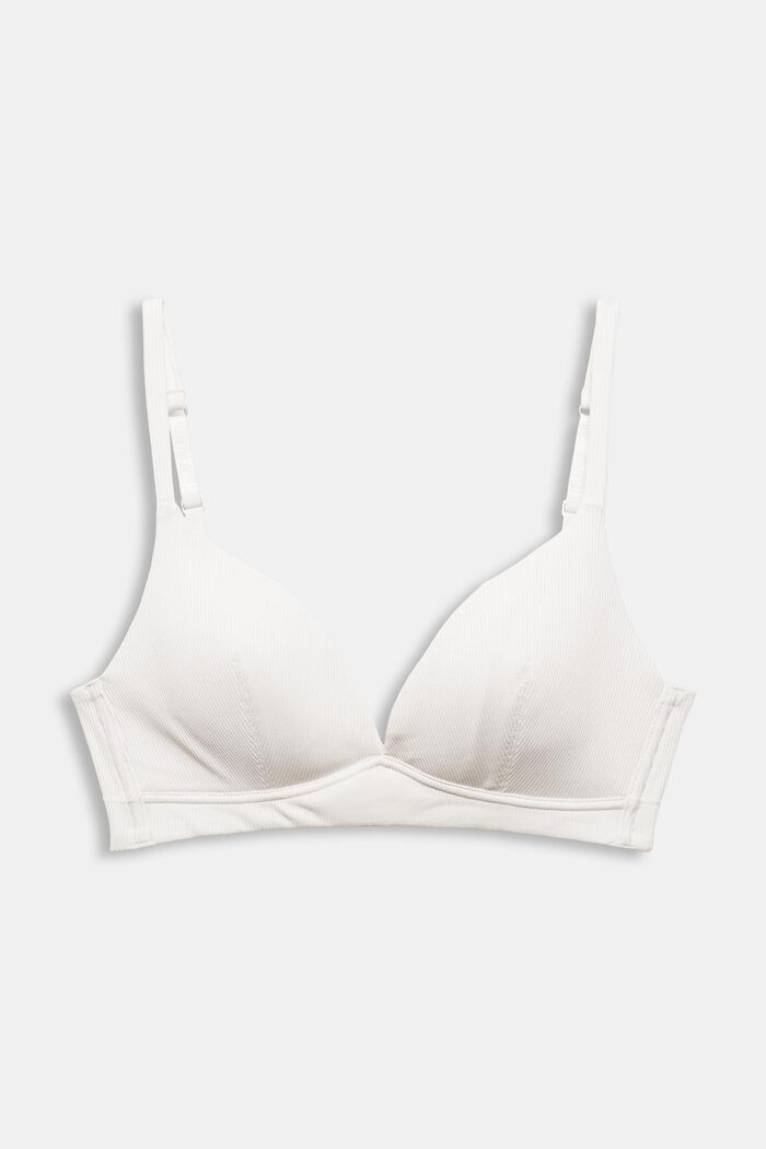 Padded non-wired bra made of ribbed jersey, ICE, overview
