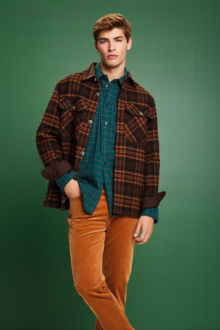Checked Flannel Regular Fit Shirt, EMERALD GREEN, detail image number 4