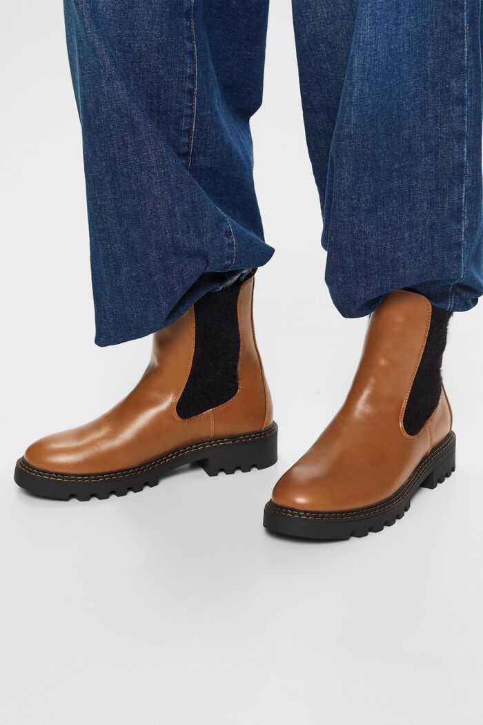 Vegan Leather Chelsea Boots, CARAMEL, detail image number 1