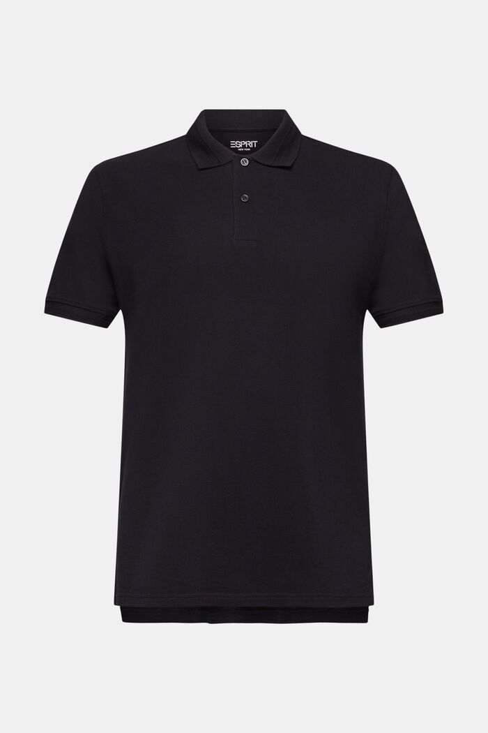 Pima Cotton Piqué Polo Shirt, BLACK, detail image number 6