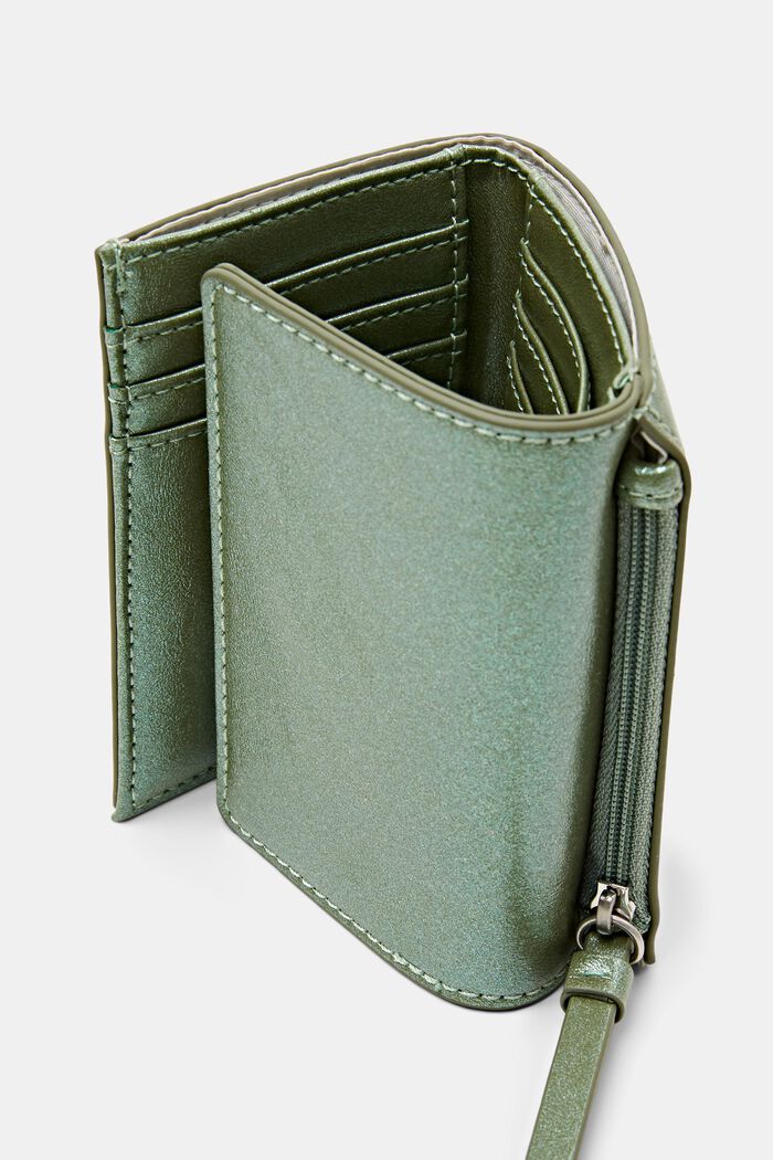 Glossy Fold-Over Wallet, LIGHT AQUA GREEN, detail image number 3