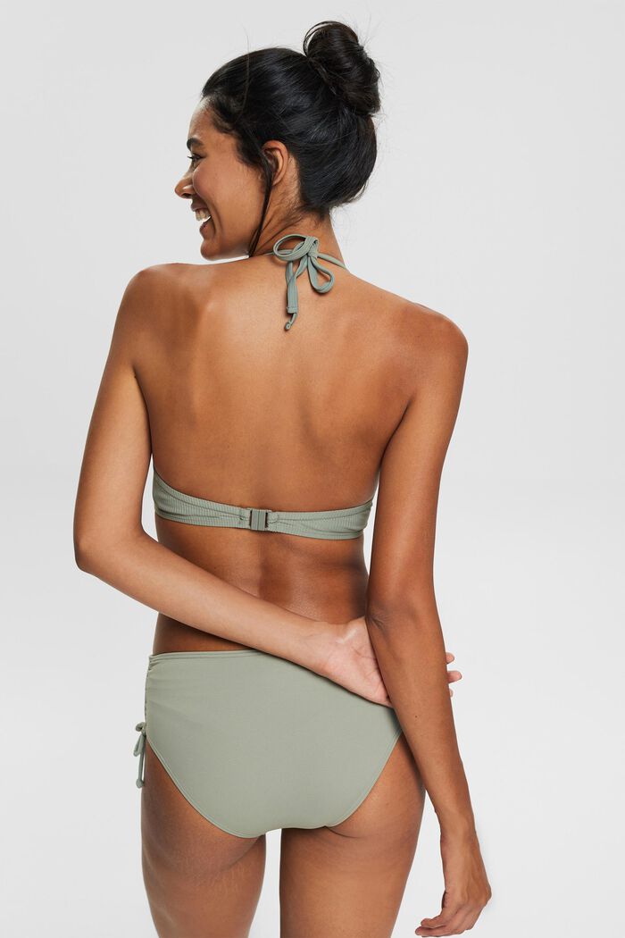 Padded bandeau top with a wavy edge, LIGHT KHAKI, detail image number 2