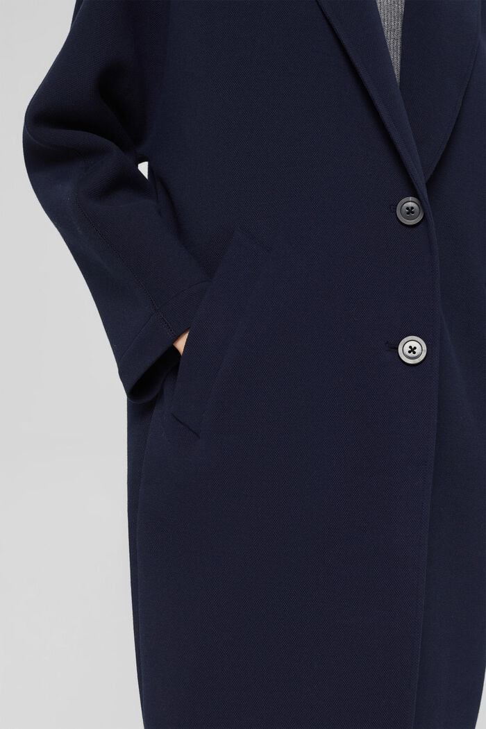 Unlined oversized coat, NAVY, detail image number 2