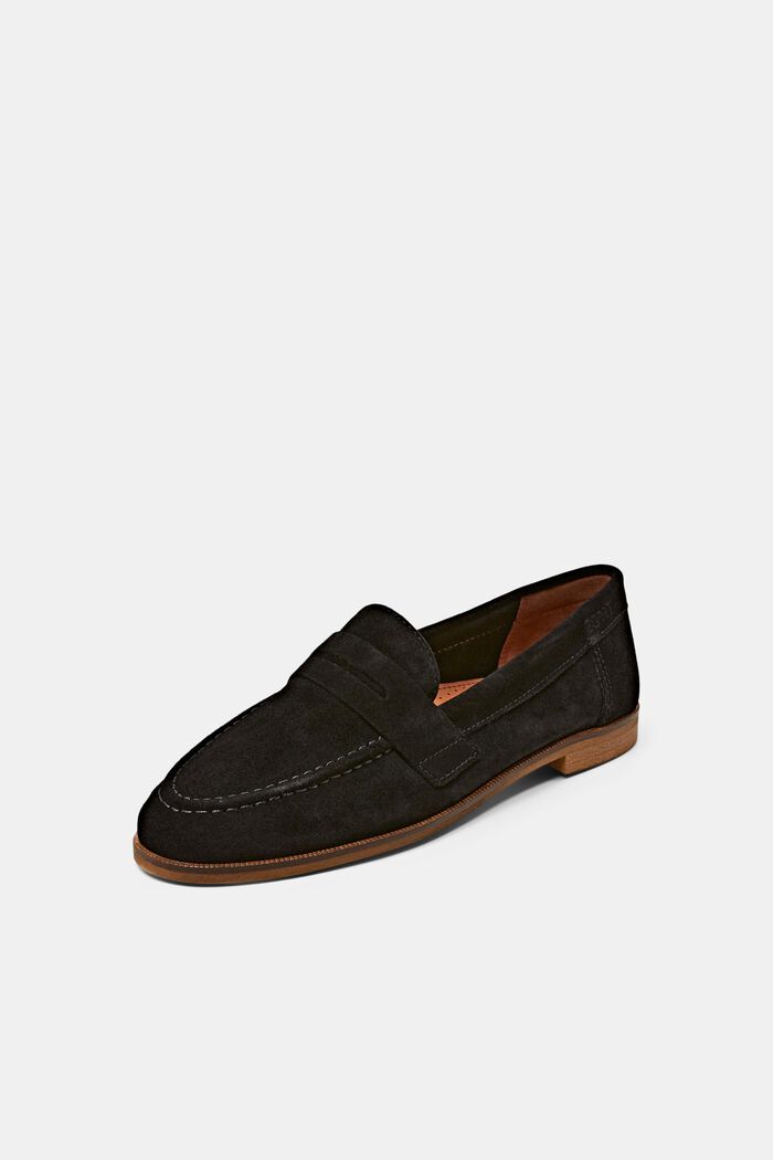 Suede Leather Loafer, BLACK, detail image number 2