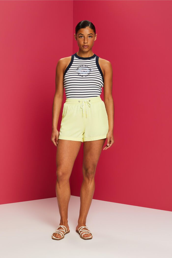 Pull-on shorts with drawstring waist, YELLOW, detail image number 4