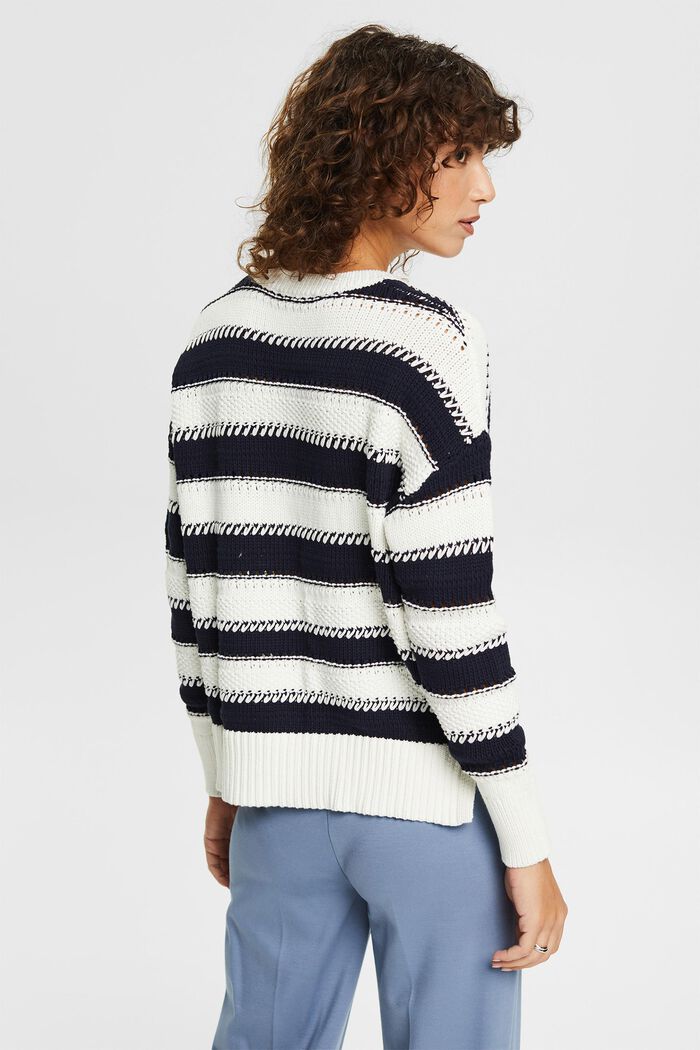 Striped knit jumper, OFF WHITE, detail image number 3