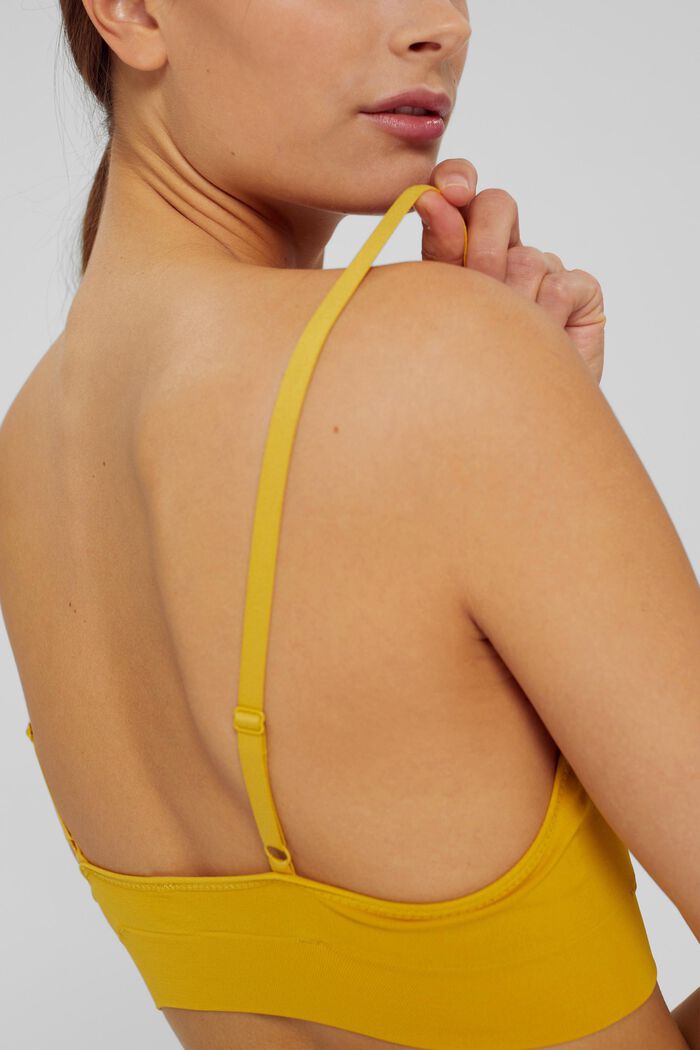 Recycled: padded soft bra, LIME YELLOW, detail image number 3