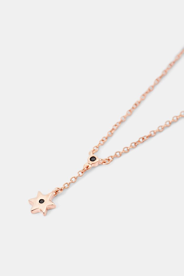 Sterling silver necklace with a star pendant, ROSEGOLD, detail image number 1