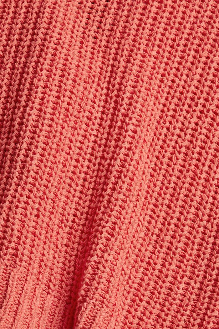 Cardigan in ribbon yarn, blended cotton, CORAL, detail image number 1