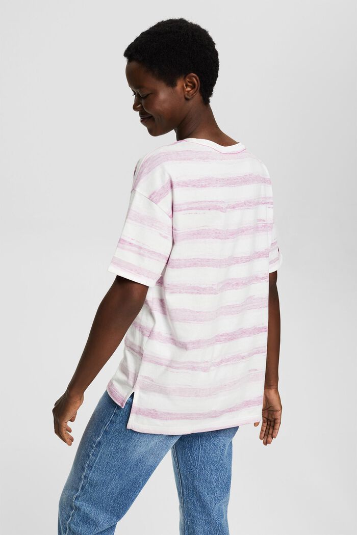 Striped T-shirt with a print, organic cotton, OFF WHITE, detail image number 3