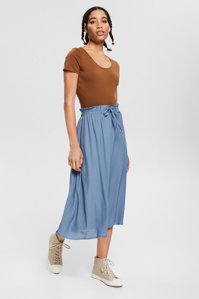 Midi skirt made of LENZING™ ECOVERO™, GREY BLUE, detail image number 6