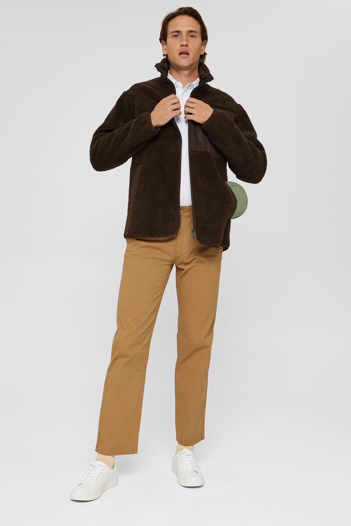 Straight chinos in organic cotton, CAMEL, detail image number 1