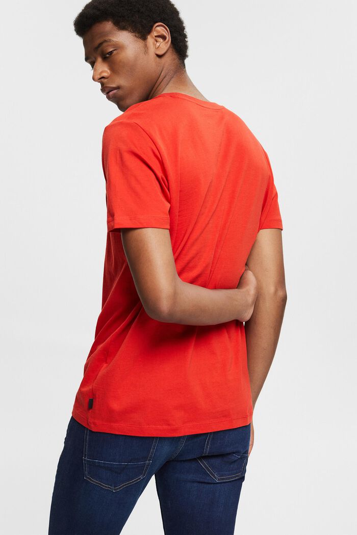 Jersey T-shirt with a print, 100% organic cotton, RED ORANGE, detail image number 3