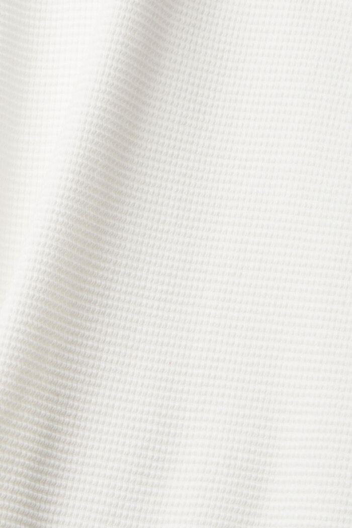 Textured long sleeve top, OFF WHITE, detail image number 5