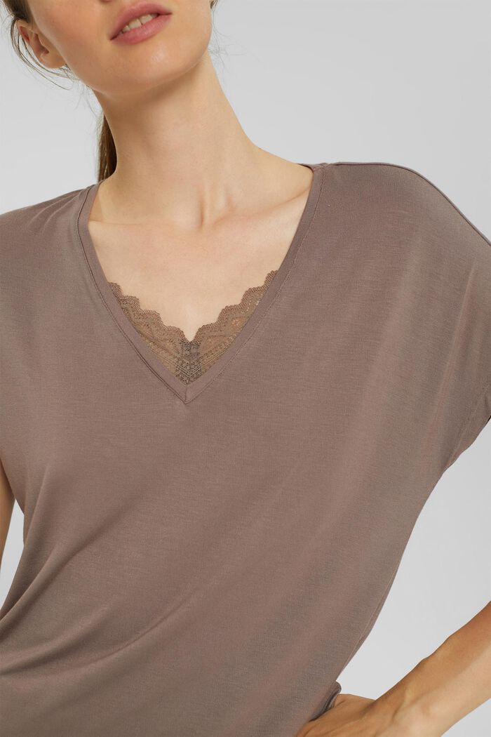 Jersey pyjamas in LENZING™ ECOVERO™, TAUPE, detail image number 3