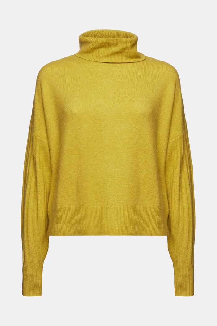 Wool Blend Turtleneck Sweater, PISTACHIO GREEN, detail image number 7