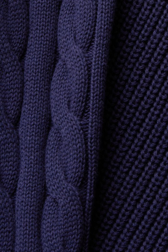 Mixed pattern chunky knit slipover, NAVY, detail image number 5