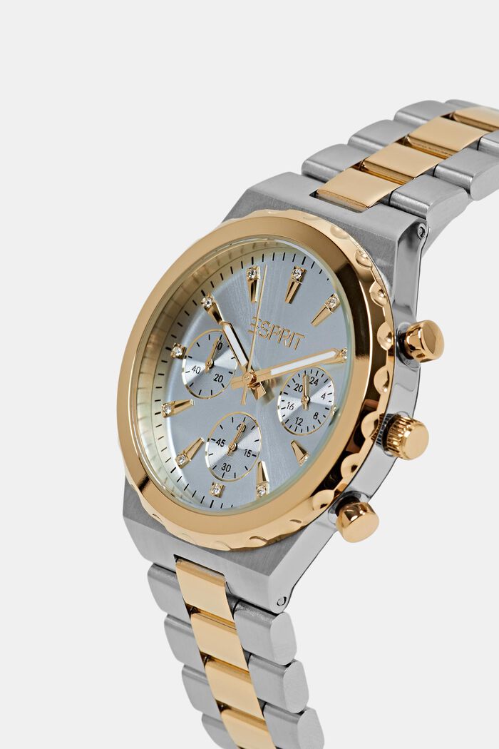Multi-functional watch with zirconia, GOLD BICOLOUR, detail image number 1