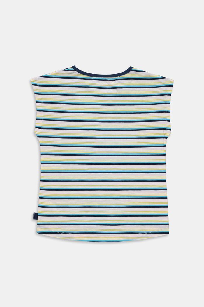 Striped T-shirt, 100% cotton, PETROL BLUE, detail image number 1