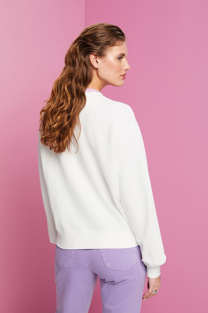 Sweatshirt with embroidery, OFF WHITE, detail image number 3
