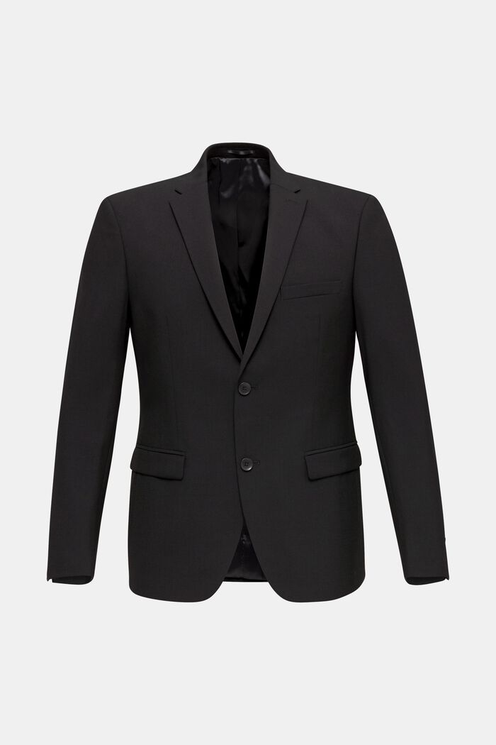 ACTIVE SUIT tailored jacket, wool blend, BLACK, detail image number 0