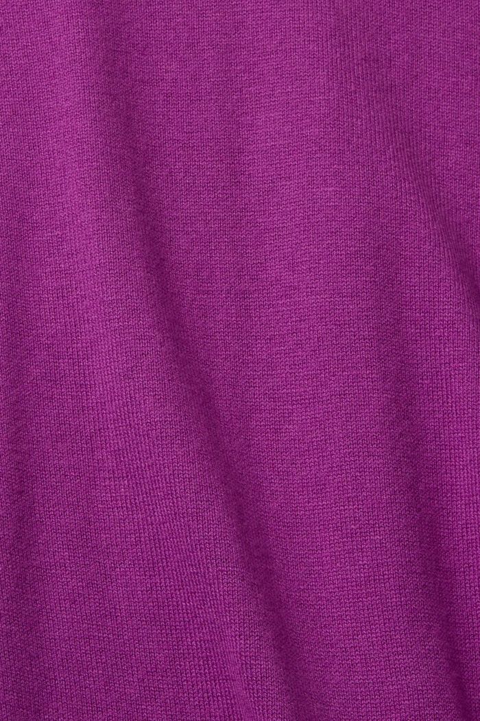 Basic V-neck jumper, cotton blend, VIOLET, detail image number 5