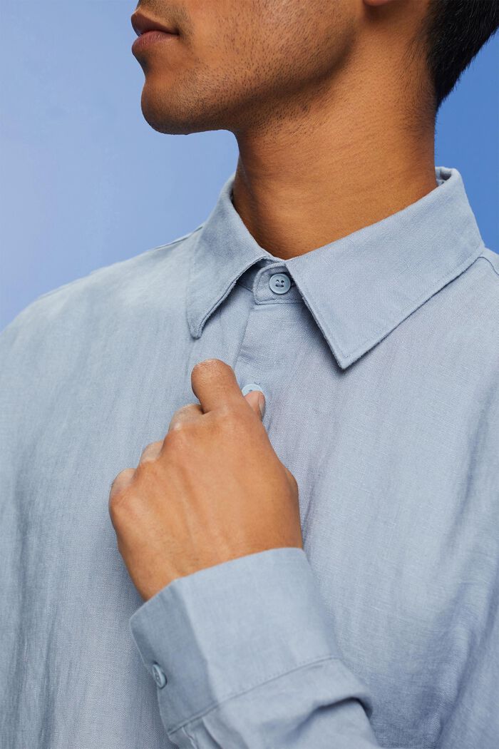 Linen shirt, LIGHT BLUE LAVENDER, detail image number 2