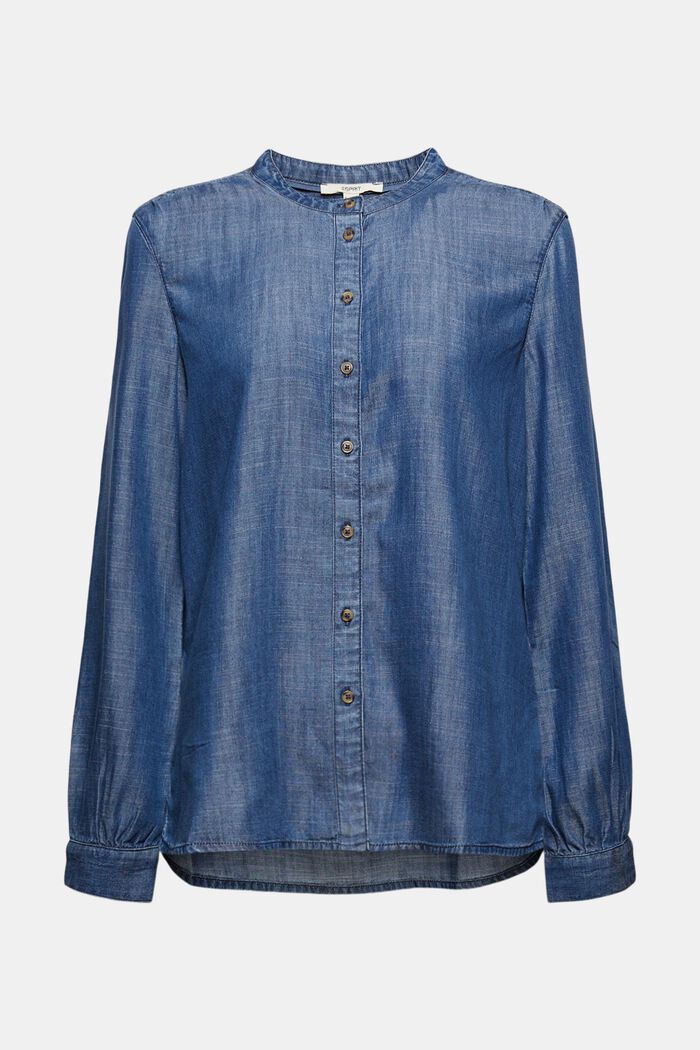 Denim blouse made of TENCEL™, BLUE DARK WASHED, detail image number 5