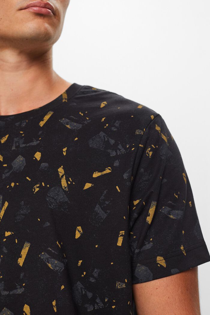 Cotton All-Over Print T-Shirt, BLACK, detail image number 3