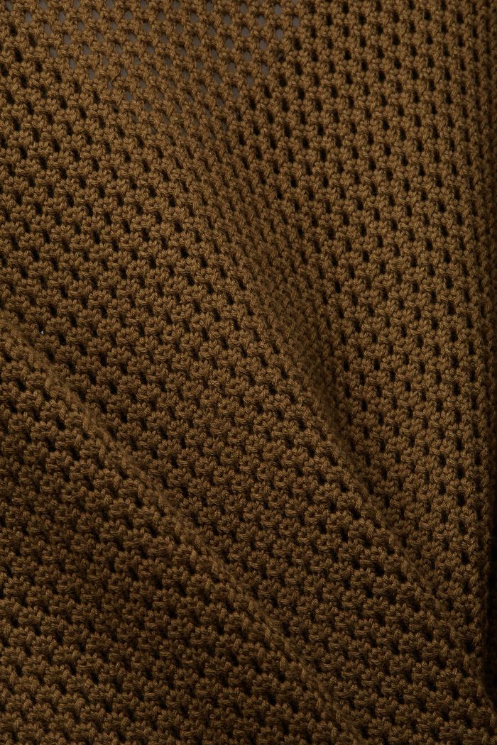 Chunky knit jumper with a V-neckline, KHAKI GREEN, detail image number 4