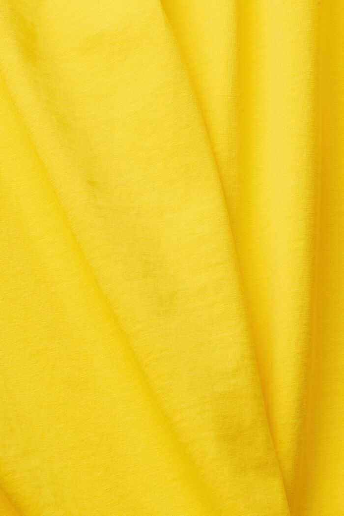 T-shirt with gathered shoulders, SUNFLOWER YELLOW, detail image number 4