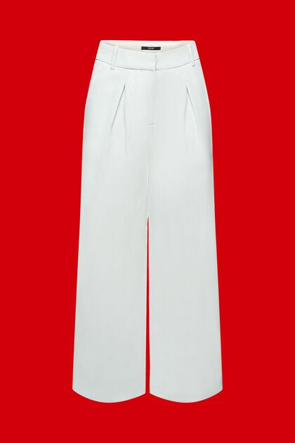 High-rise cropped wide leg trousers with linen
