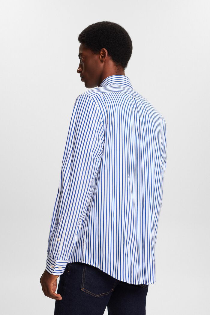 Striped Cotton-Poplin Shirt, BRIGHT BLUE, detail image number 4