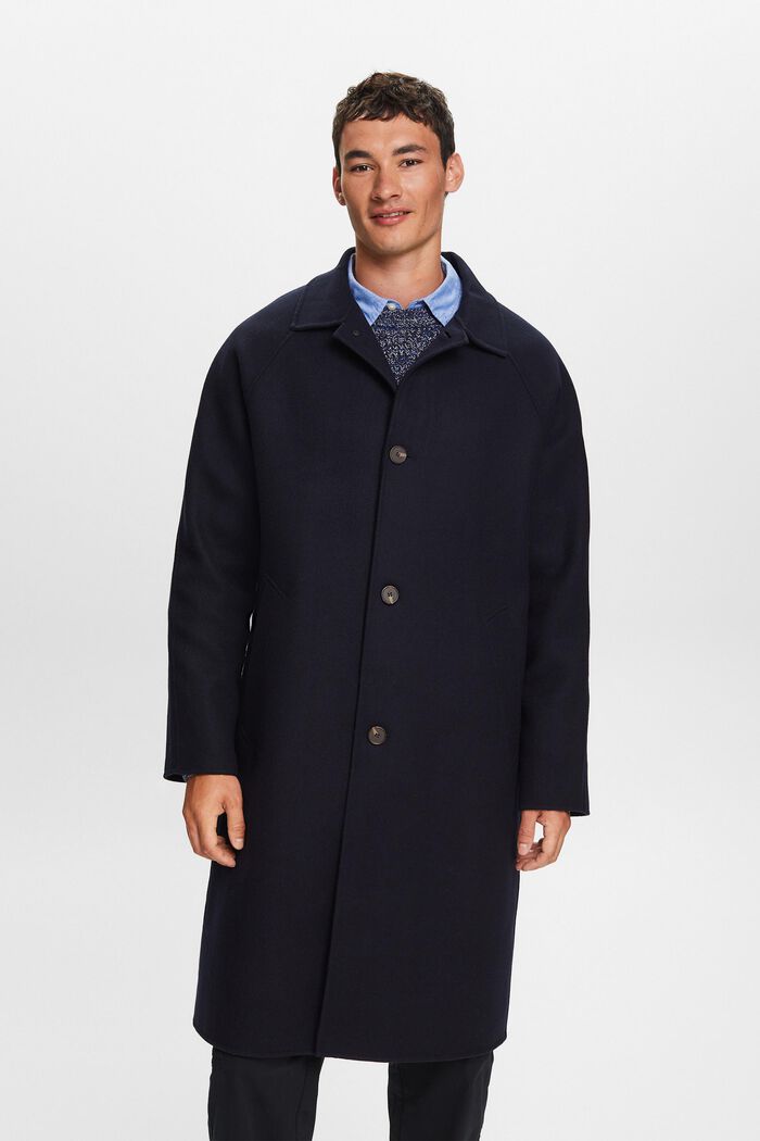 Wool Mac Coat, NAVY, detail image number 0