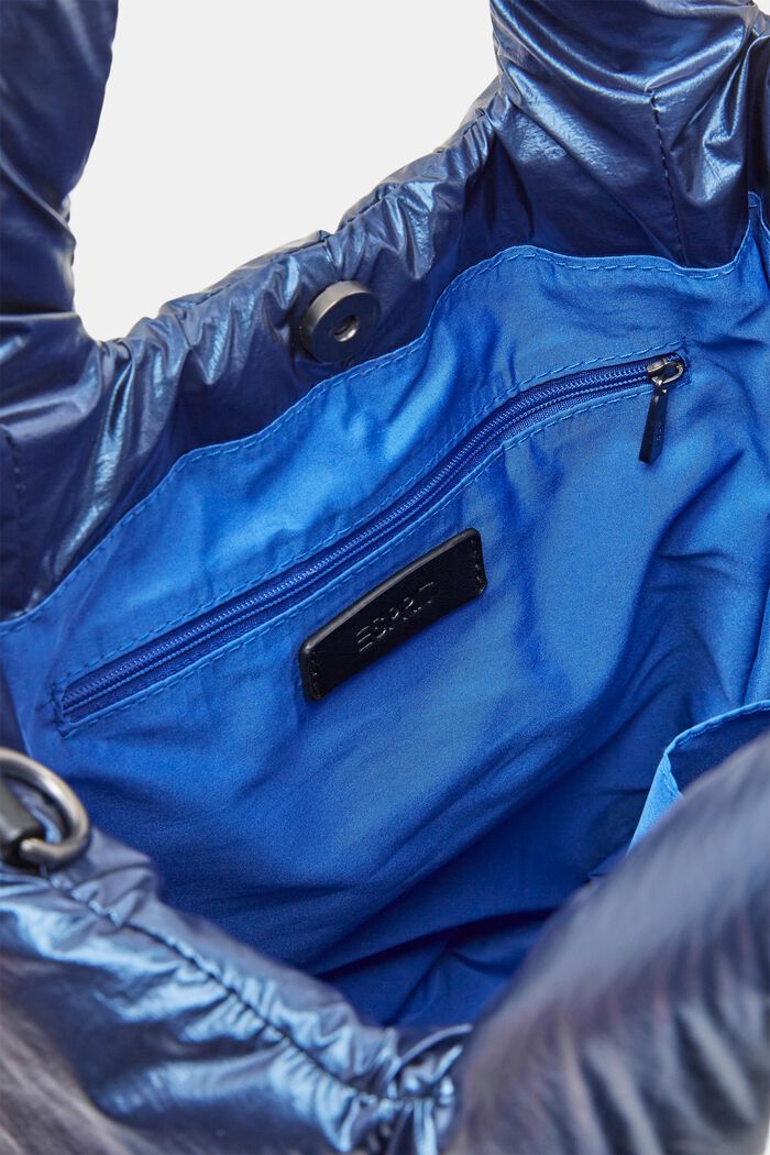 Metallic Puffer Tote Bag, DARK BLUE, detail image number 3