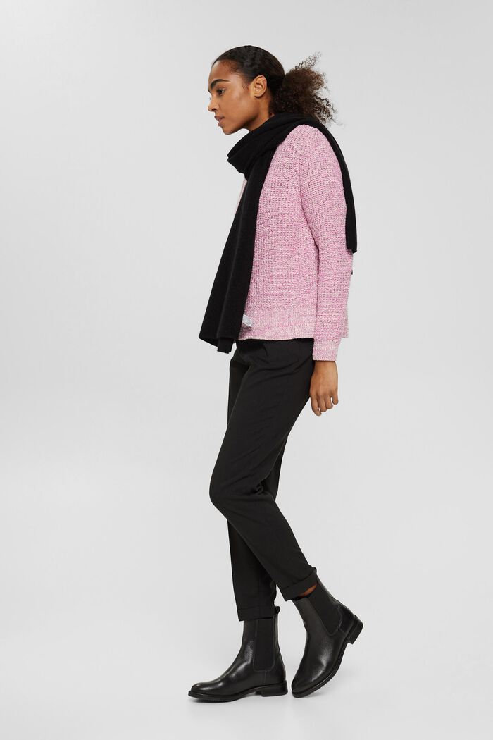 Mouliné-look cardigan, organic cotton, PINK FUCHSIA, detail image number 1