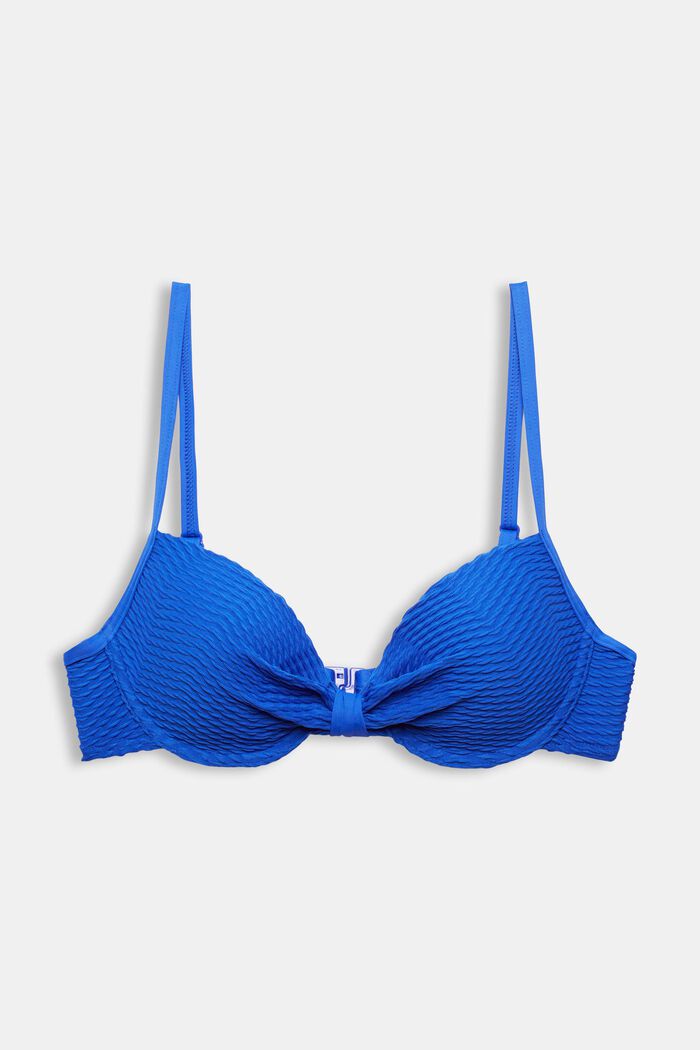 Padded underwire top with textured stripes, BRIGHT BLUE, detail image number 4