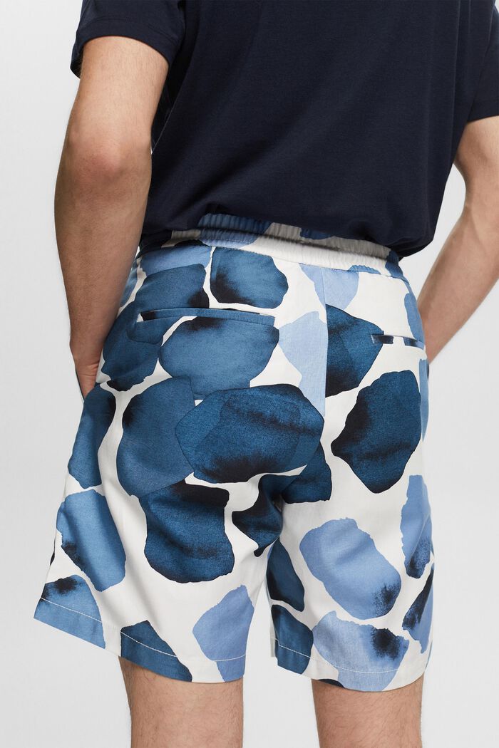 Patterned shorts made of blended cotton with TENCEL™, NAVY, detail image number 5