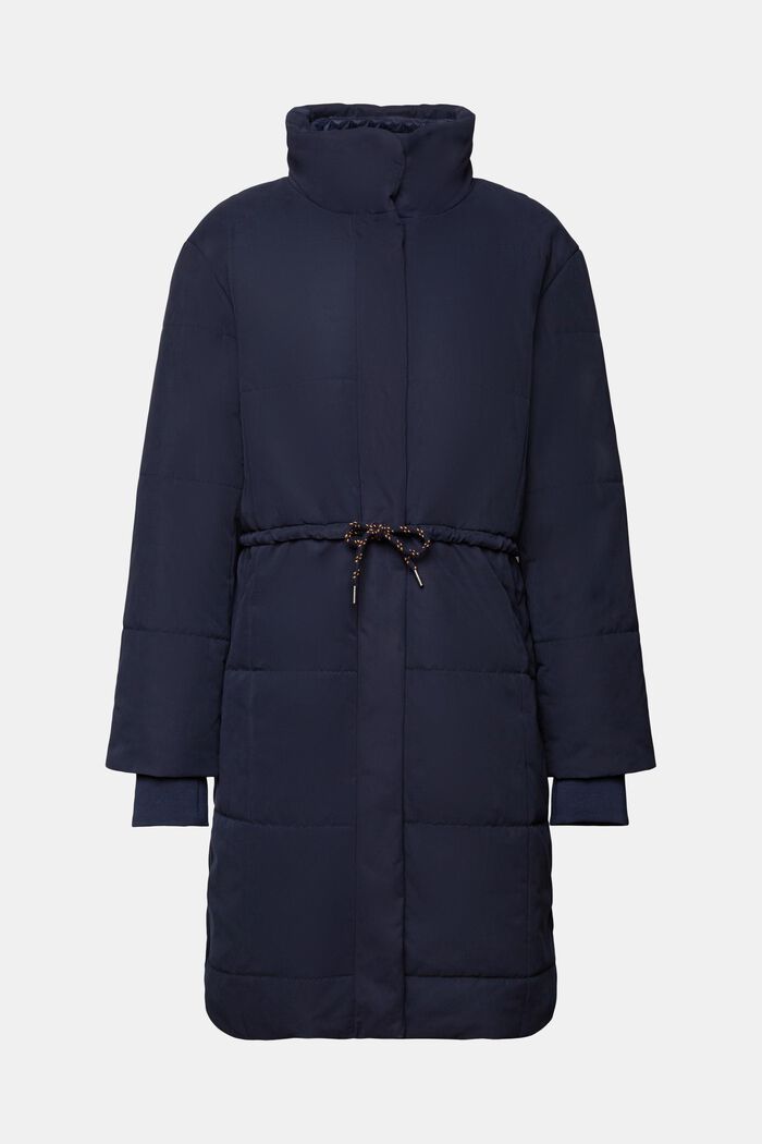 Recycled: quilted coat with fleece lining, NAVY, detail image number 7