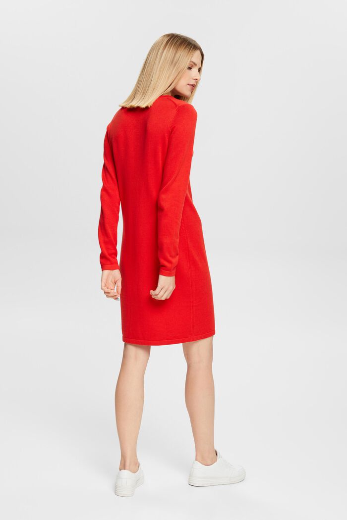 Knit midi dress, ORANGE RED, detail image number 3
