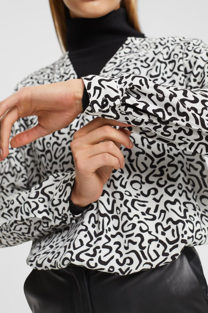 Patterned blouse, LENZING™ ECOVERO™, WHITE, detail image number 2
