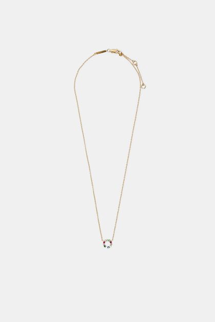 Gold-Tone Sterling Silver Circle Charm Necklace