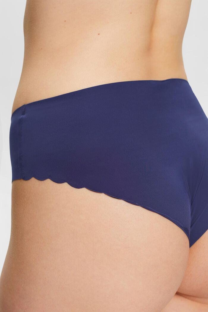 Microfibre hipster shorts with scalloped edges, DARK BLUE, detail image number 3